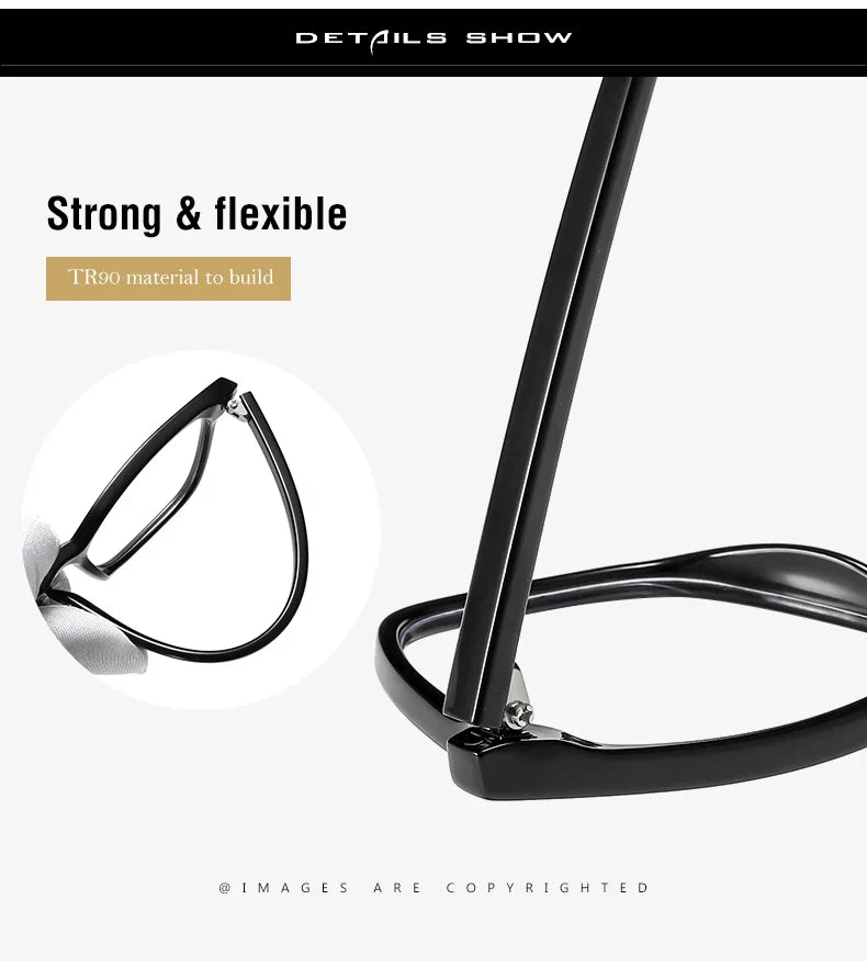 Square Retro Eyeglasses in TR90 Material