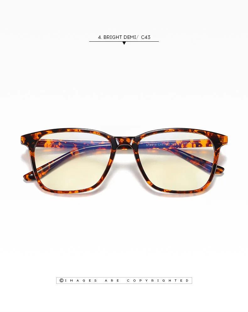 Square Retro Eyeglasses in TR90 Material