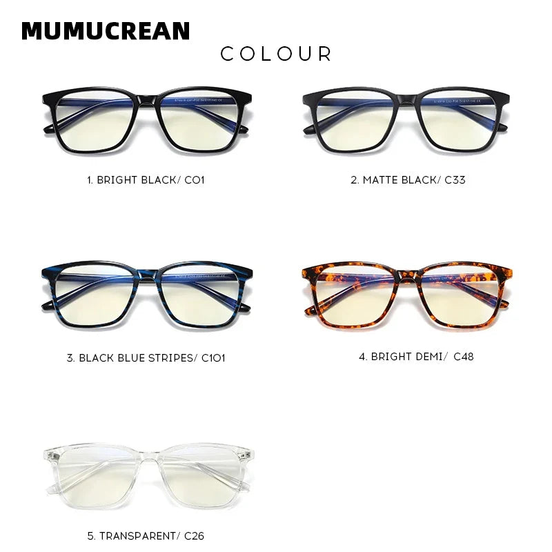 Square Retro Eyeglasses in TR90 Material