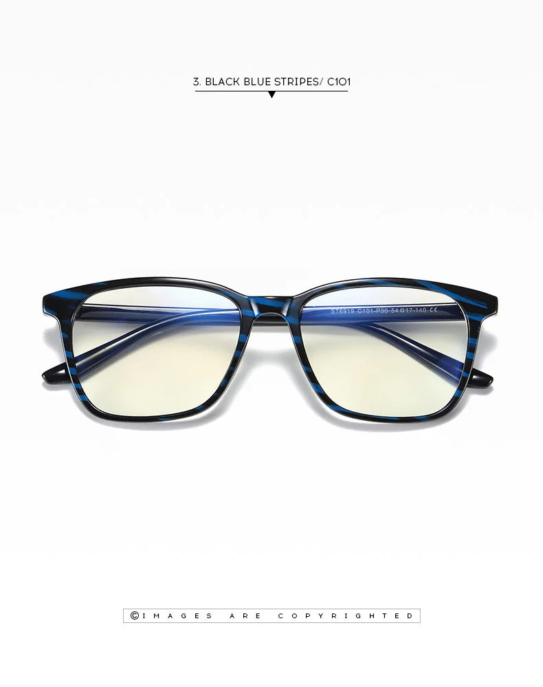 Square Retro Eyeglasses in TR90 Material