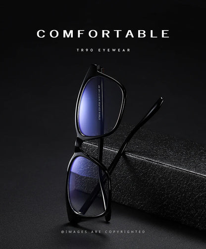 Square Retro Eyeglasses in TR90 Material