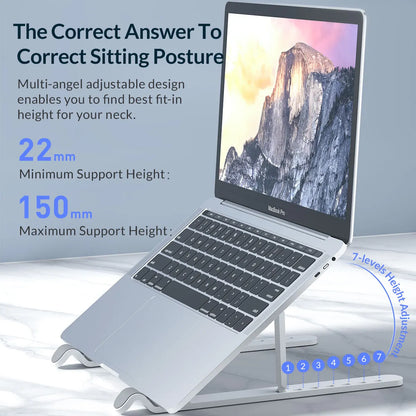 Adjustable Laptop Stand with 7 Angles for Ergonomic Positioning