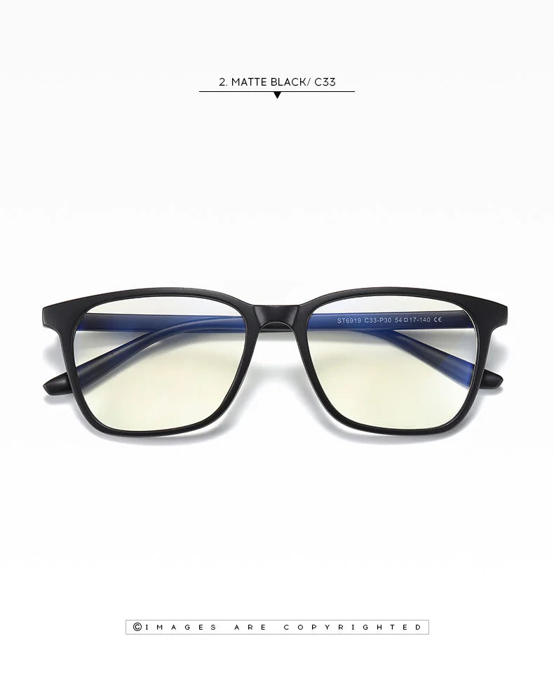 Square Retro Eyeglasses in TR90 Material