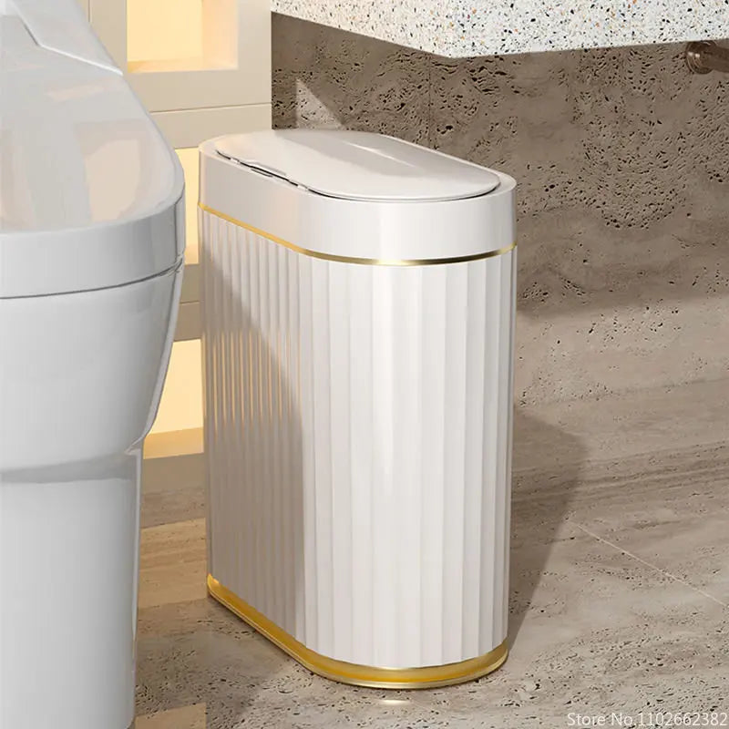 Sleek Touch-Free Waste Bin for Stylish Bathrooms