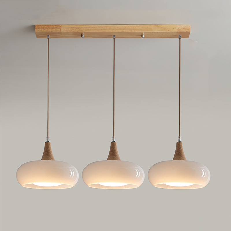 Cozy Pendant Light with Natural Wood Finish