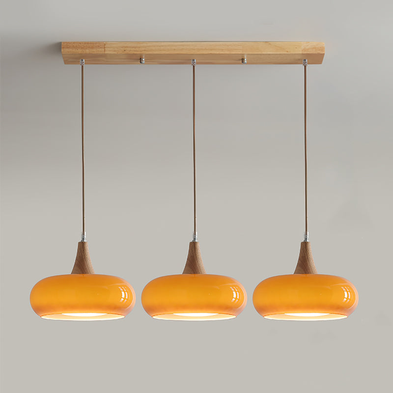 Cozy Pendant Light with Natural Wood Finish