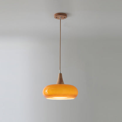 Cozy Pendant Light with Natural Wood Finish