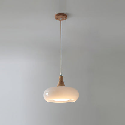 Cozy Pendant Light with Natural Wood Finish
