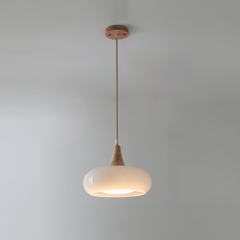 Cozy Pendant Light with Natural Wood Finish