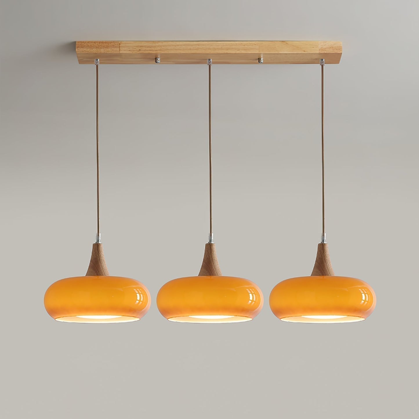 Cozy Pendant Light with Natural Wood Finish
