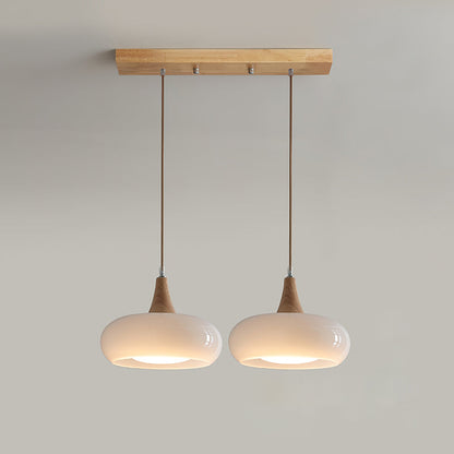Cozy Pendant Light with Natural Wood Finish