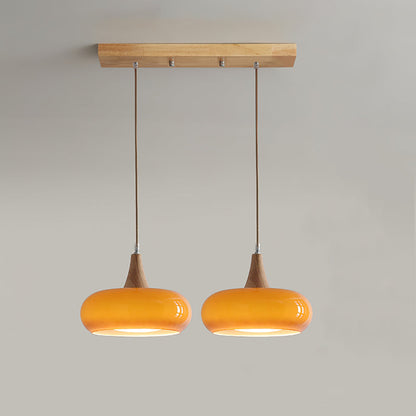 Cozy Pendant Light with Natural Wood Finish