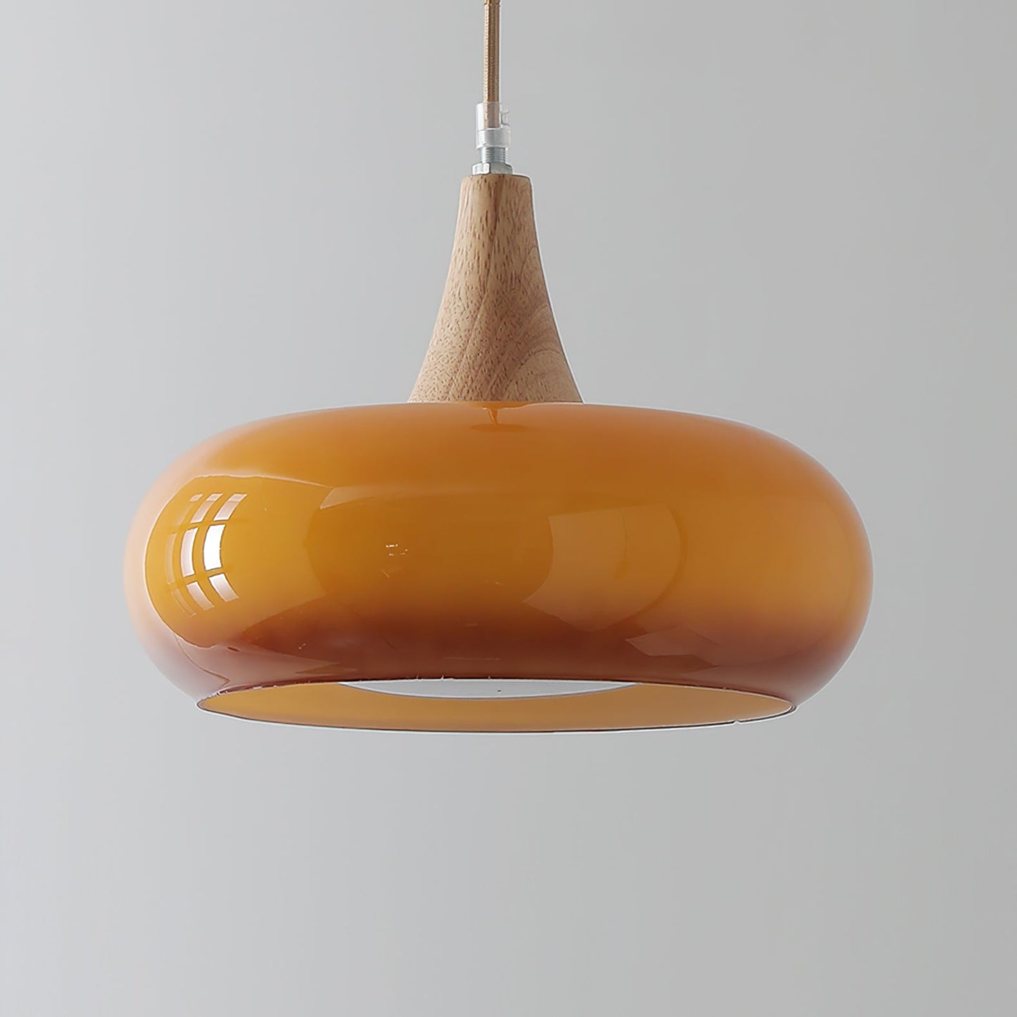 Cozy Pendant Light with Natural Wood Finish