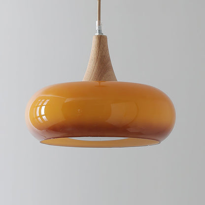 Cozy Pendant Light with Natural Wood Finish