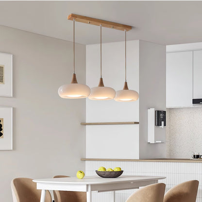Cozy Pendant Light with Natural Wood Finish