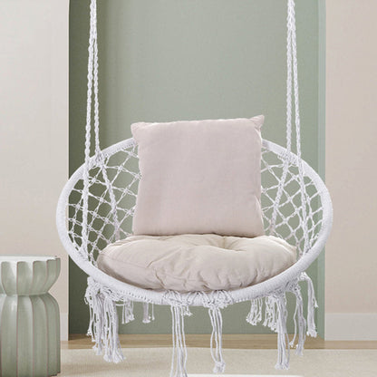 Coastal-Inspired Outdoor Hanging Chair - Durable Cotton & Steel