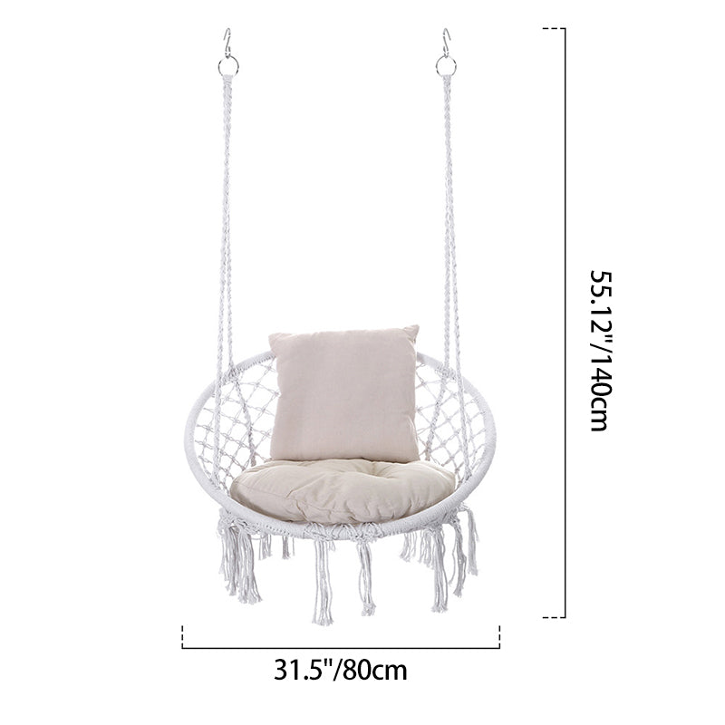Coastal-Inspired Outdoor Hanging Chair - Durable Cotton & Steel