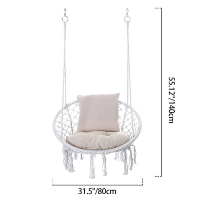 Coastal-Inspired Outdoor Hanging Chair - Durable Cotton & Steel