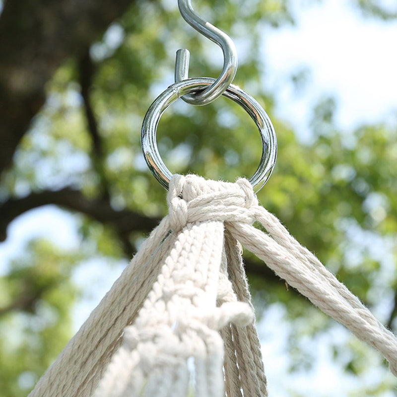 Coastal-Inspired Outdoor Hanging Chair - Durable Cotton & Steel