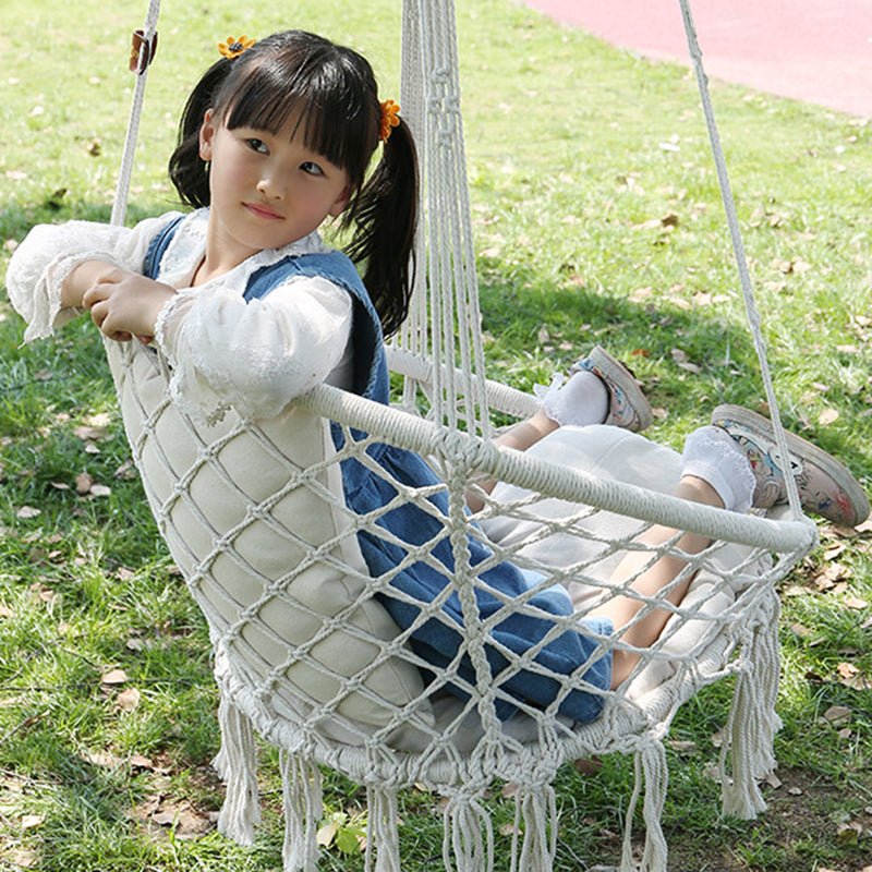 Coastal-Inspired Outdoor Hanging Chair - Durable Cotton & Steel