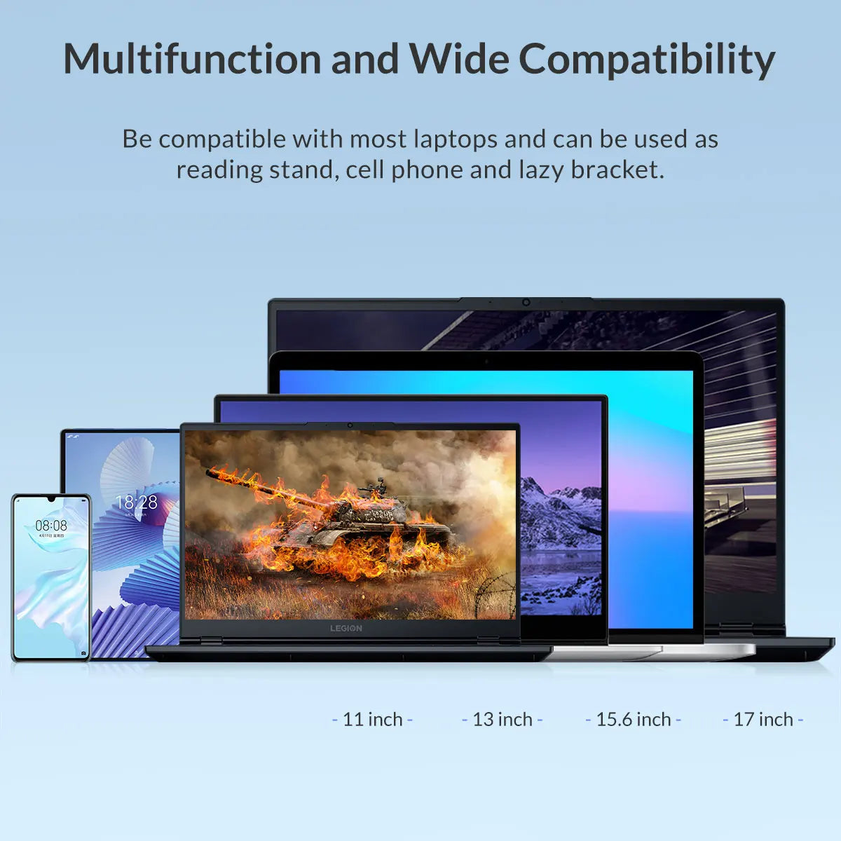 Adjustable Laptop Stand with 7 Angles for Ergonomic Positioning