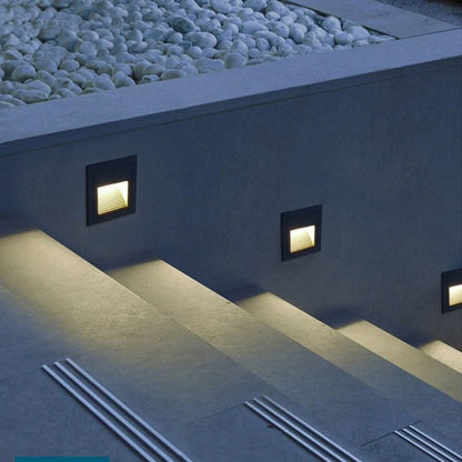 Sleek Square LED Recessed Wall Light for Outdoor Spaces