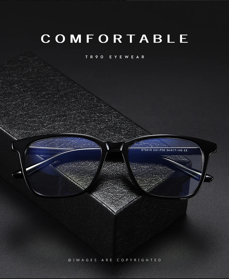 Square Retro Eyeglasses in TR90 Material