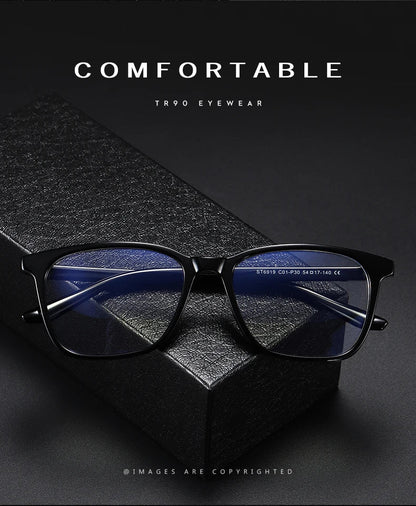 Square Retro Eyeglasses in TR90 Material