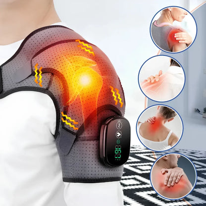 Vibrating Massage Heated Shoulder Support Brace