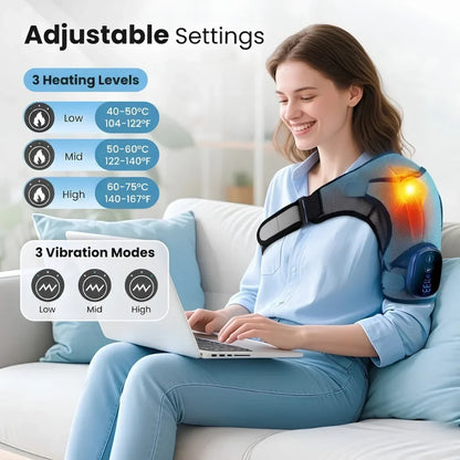 Vibrating Massage Heated Shoulder Support Brace
