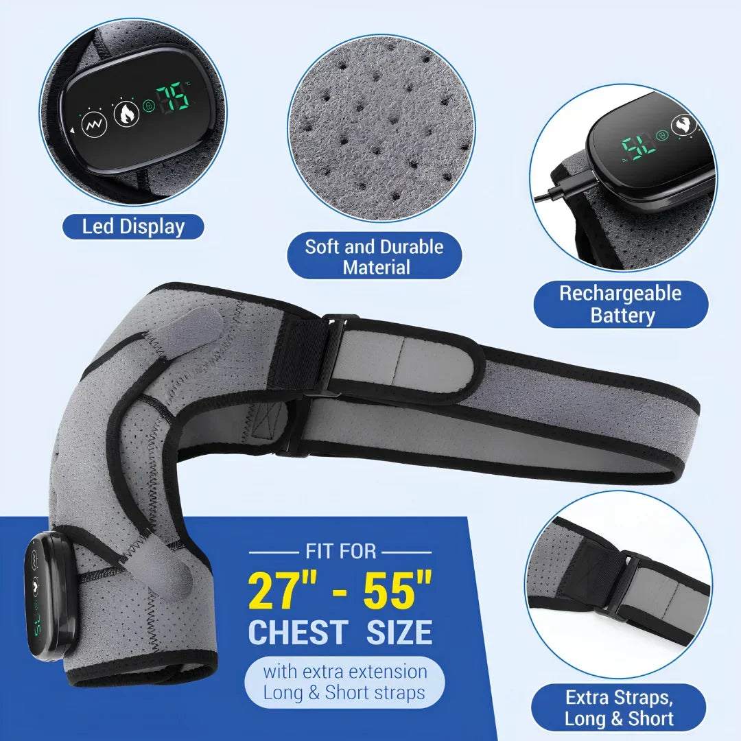 Vibrating Massage Heated Shoulder Support Brace