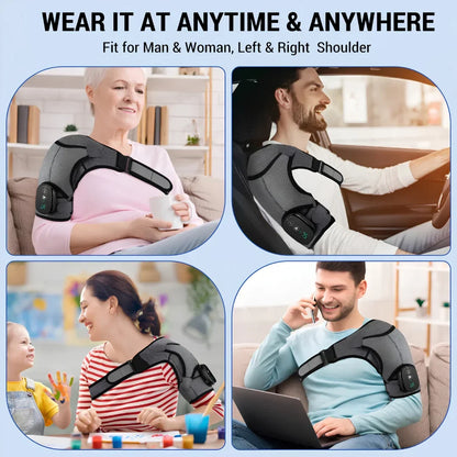 Vibrating Massage Heated Shoulder Support Brace