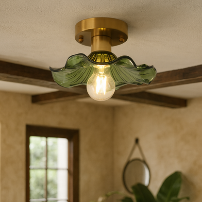 Elegant Hibiscus-Inspired Flush Mount Ceiling Light