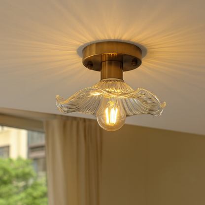 Elegant Hibiscus-Inspired Flush Mount Ceiling Light