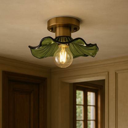 Elegant Hibiscus-Inspired Flush Mount Ceiling Light