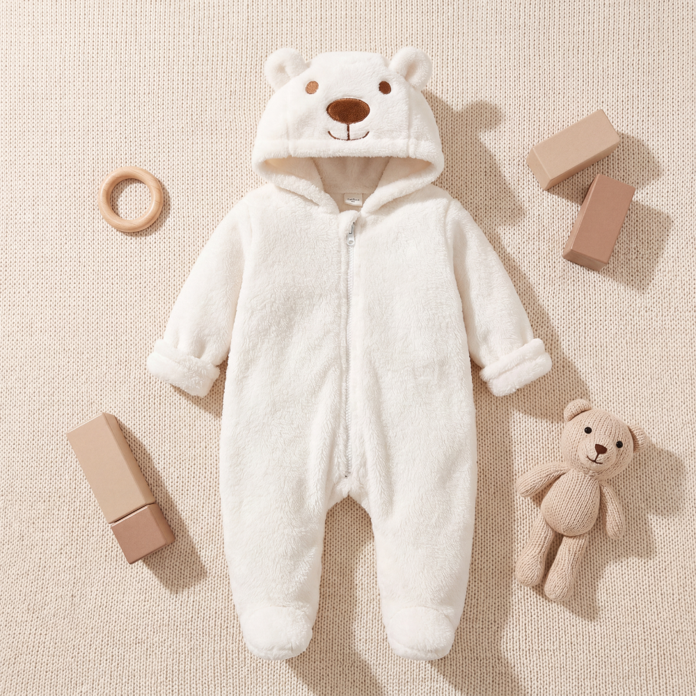 Bear-Themed Romper for Infants