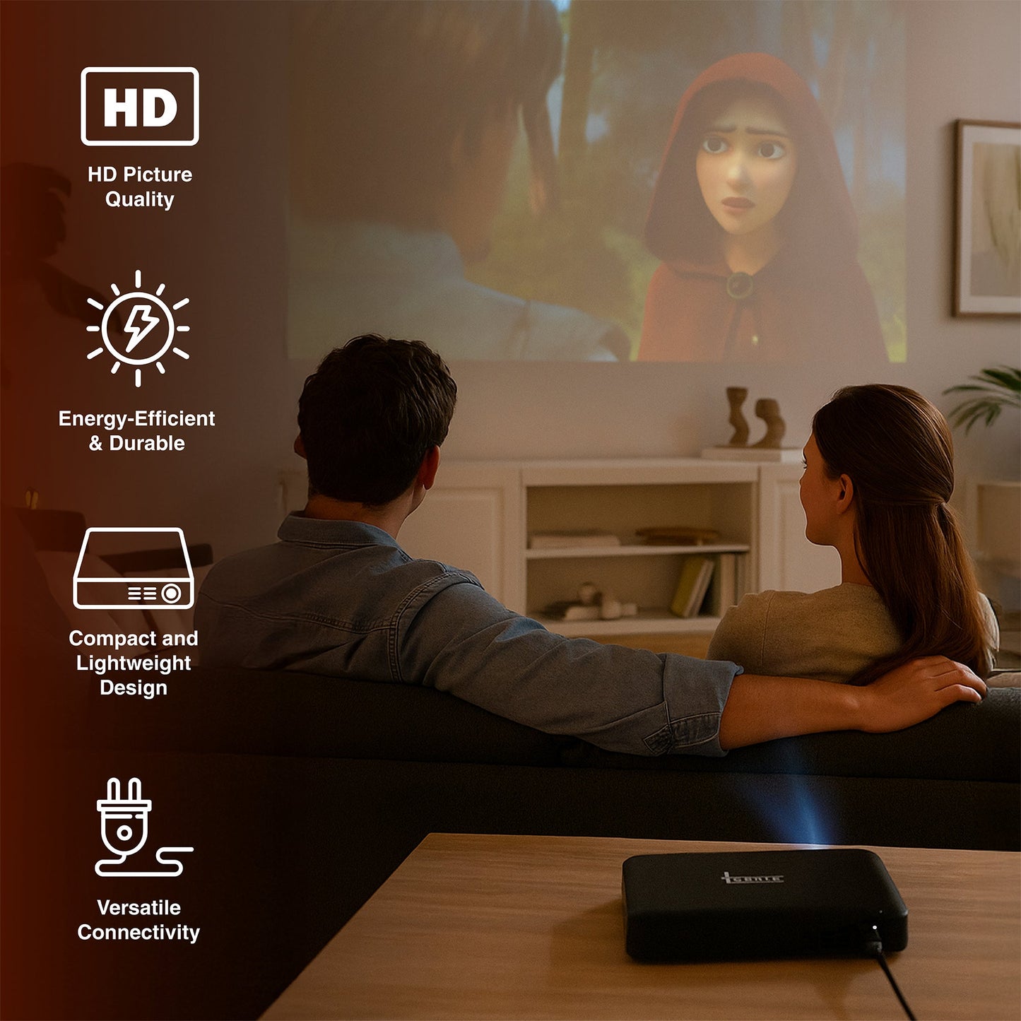Portable HD Projector for Big-Screen Entertainment Anywhere