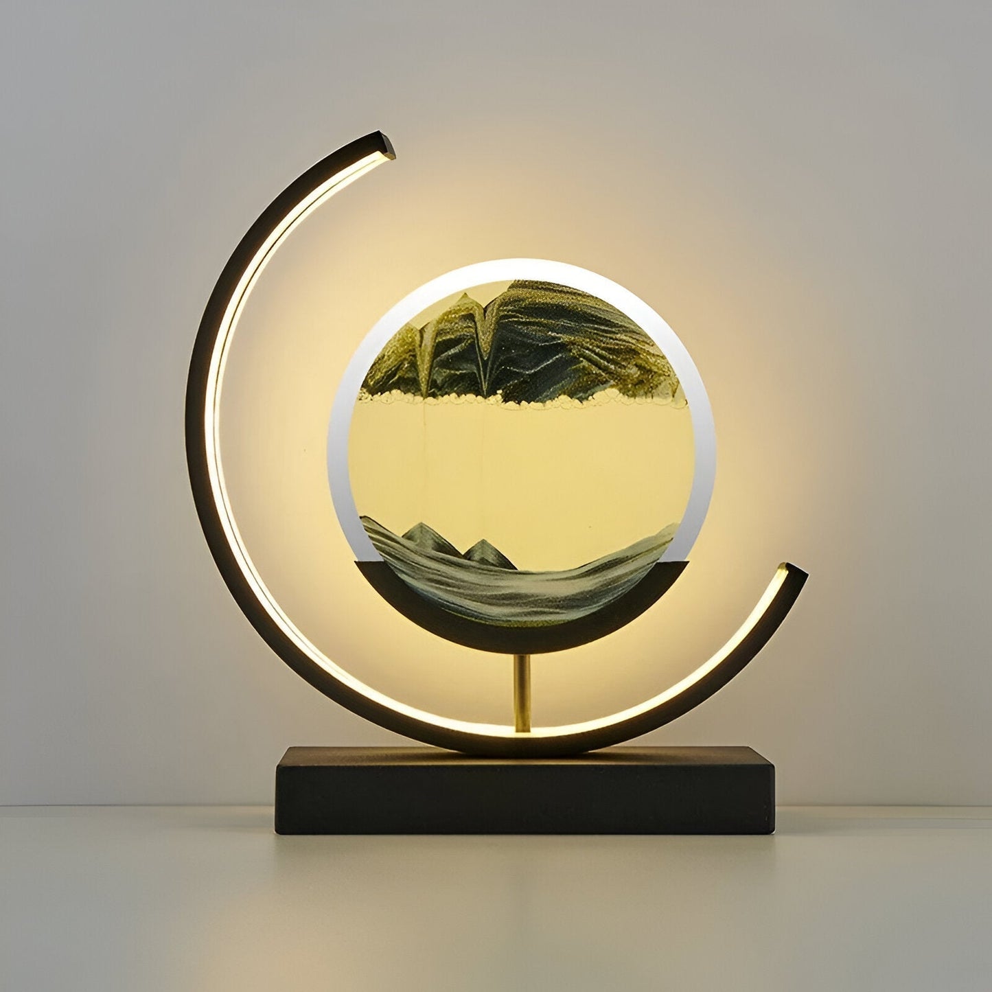 Enchanting Round LED Sand Art Lamp for Serene Spaces