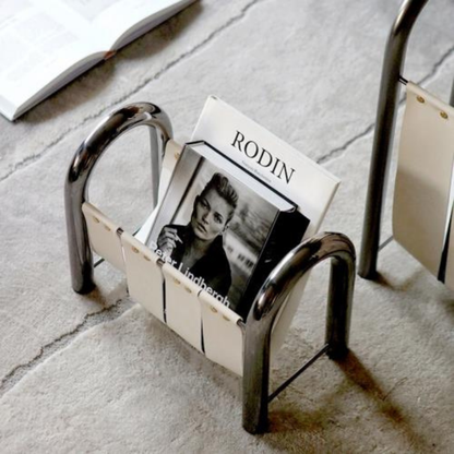 Stylish Leather Magazine Organizer for Modern Homes