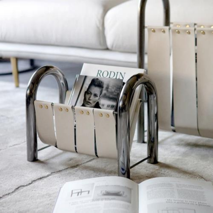 Stylish Leather Magazine Organizer for Modern Homes