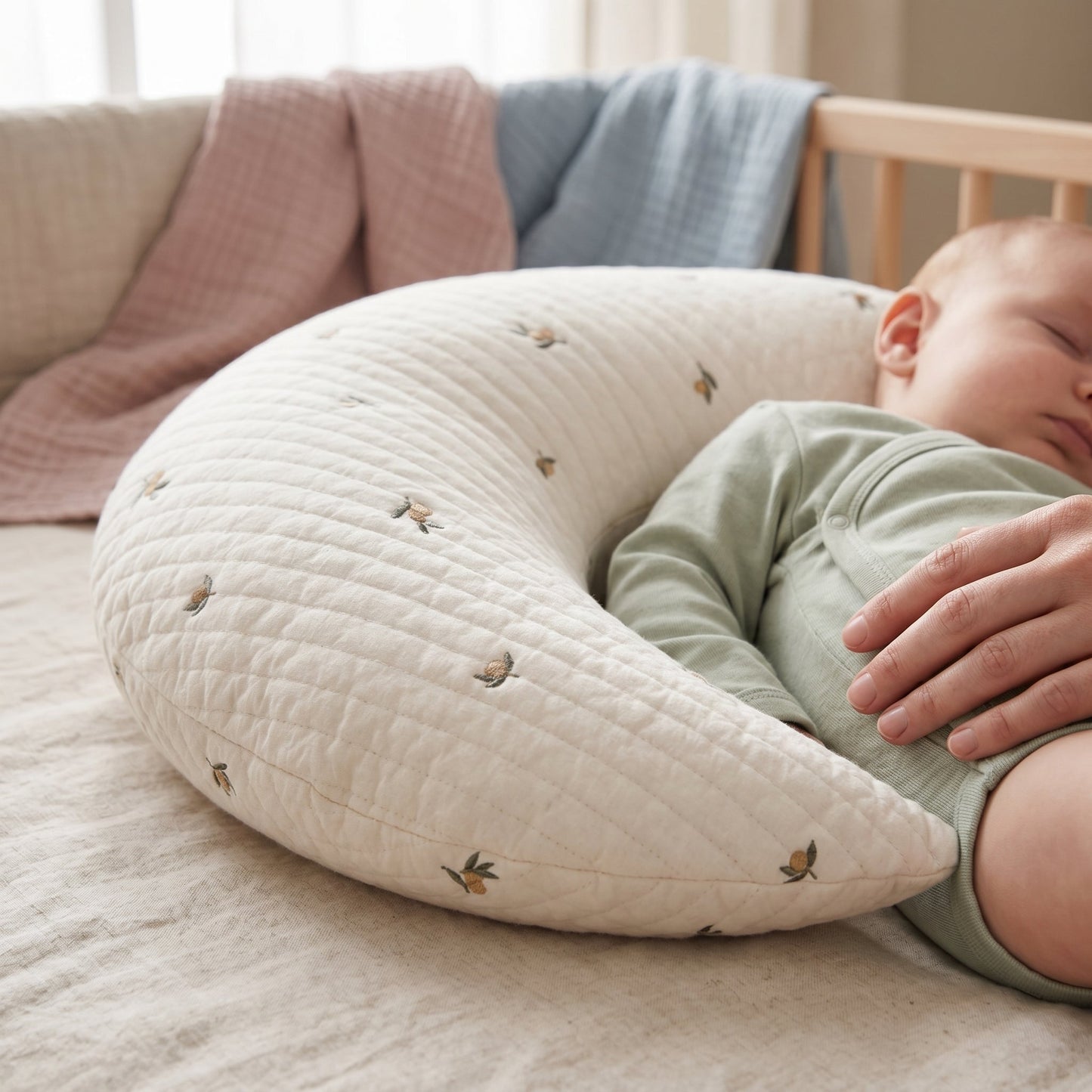 U-Shape Baby Pillow with Petal Design