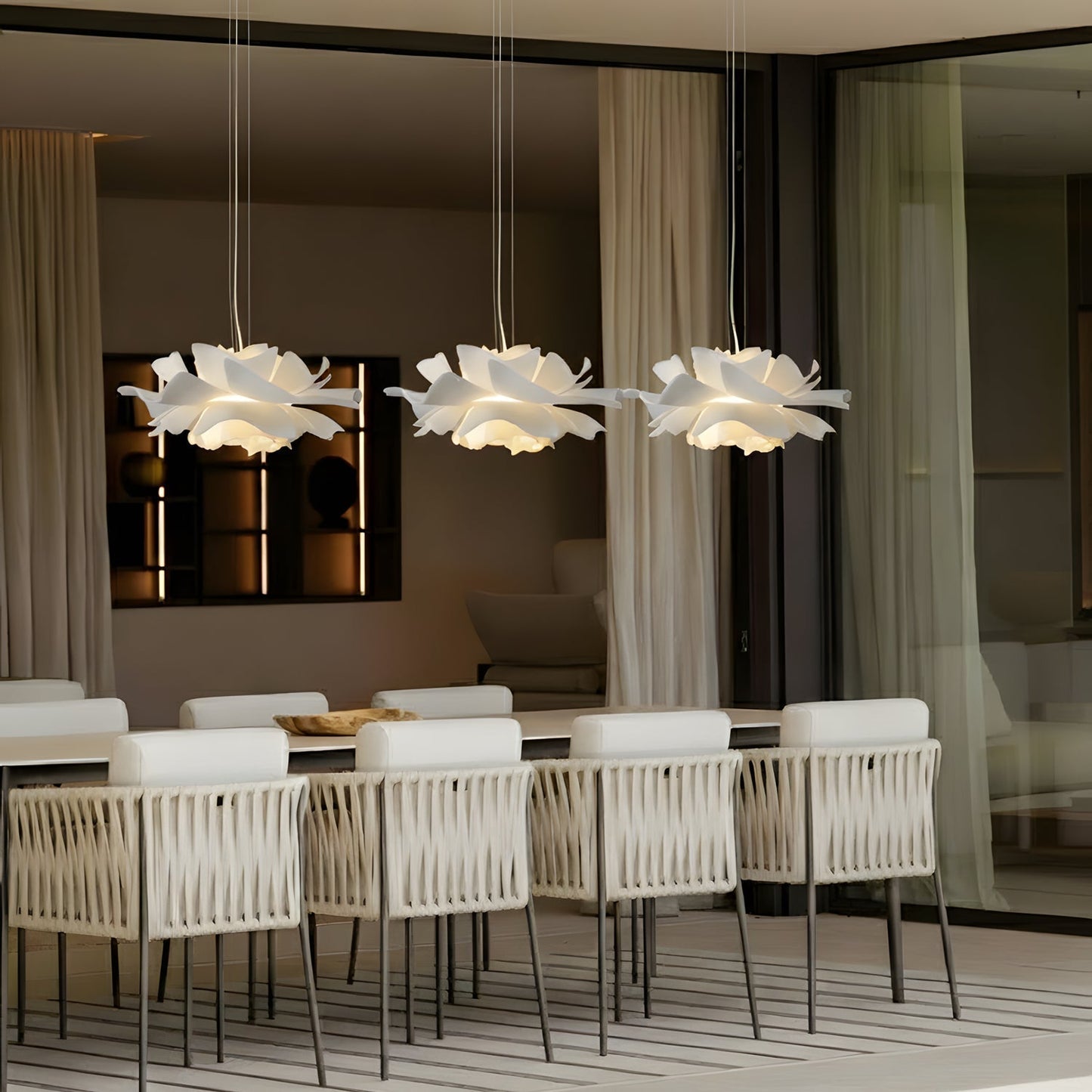 Chic Cream Glass Hanging Light for Modern Spaces