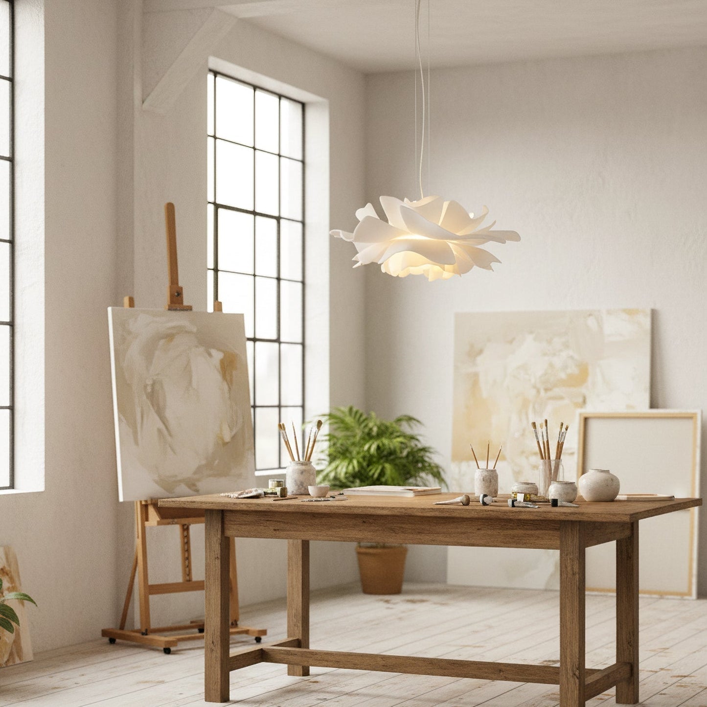 Chic Cream Glass Hanging Light for Modern Spaces