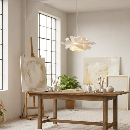 Chic Cream Glass Hanging Light for Modern Spaces