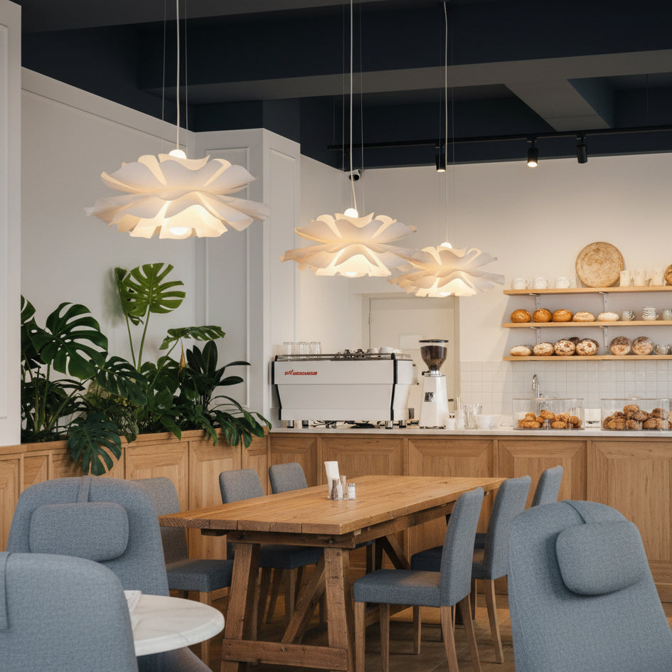 Chic Cream Glass Hanging Light for Modern Spaces