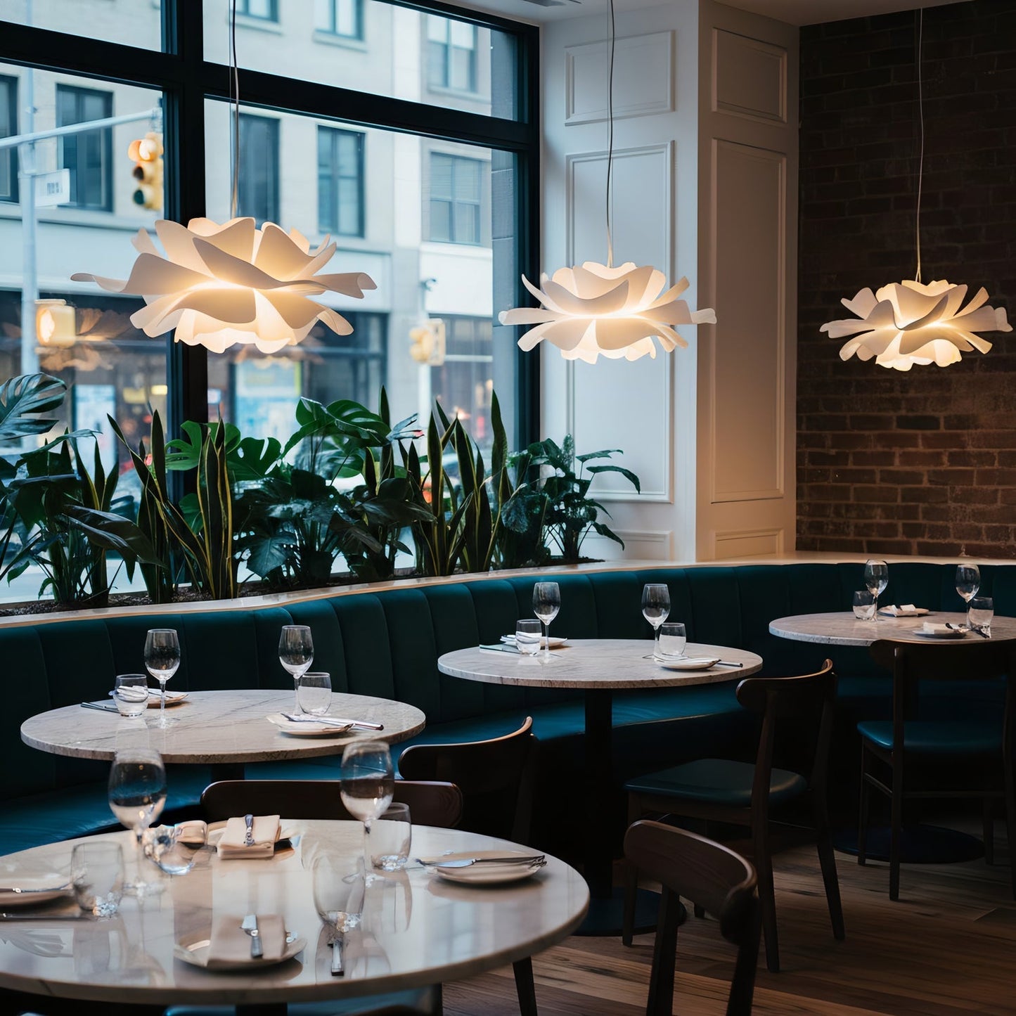 Chic Cream Glass Hanging Light for Modern Spaces