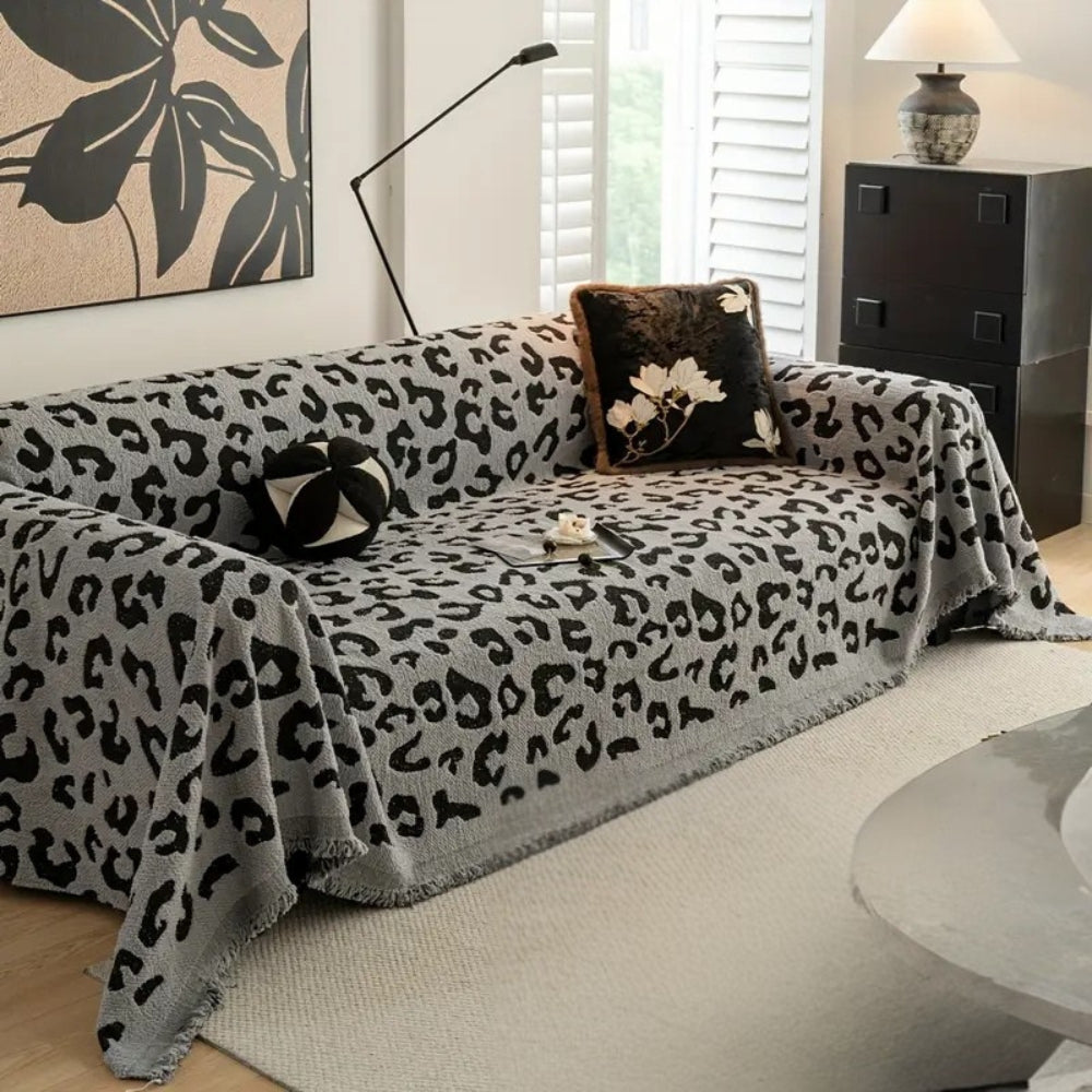Luxurious Microfiber Sofa Cover with Exotic Print