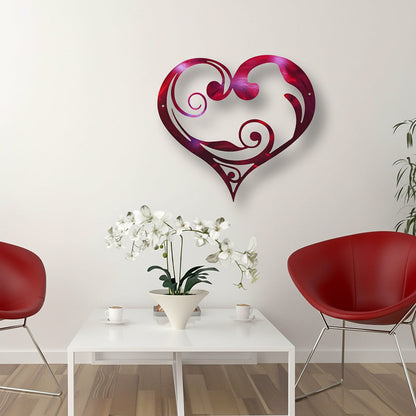 Charming Floral Heart Metal Wall Decor for Your Home