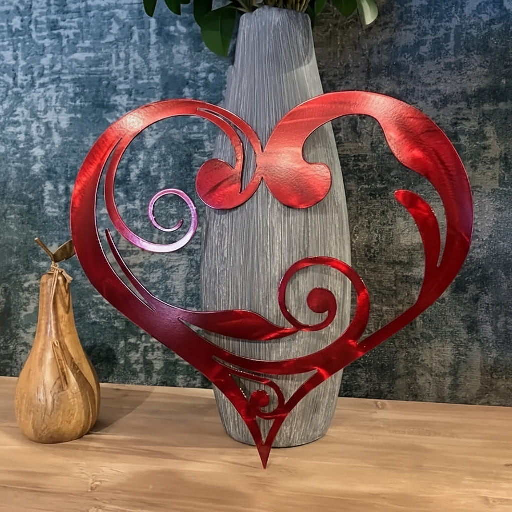 Charming Floral Heart Metal Wall Decor for Your Home