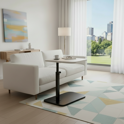 Versatile C-Frame Sofa Table in Rich Walnut Finish